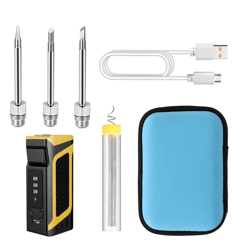 High-power 30-80W battery-powered soldering iron USB charging 510 port portable wireless | Инструменты