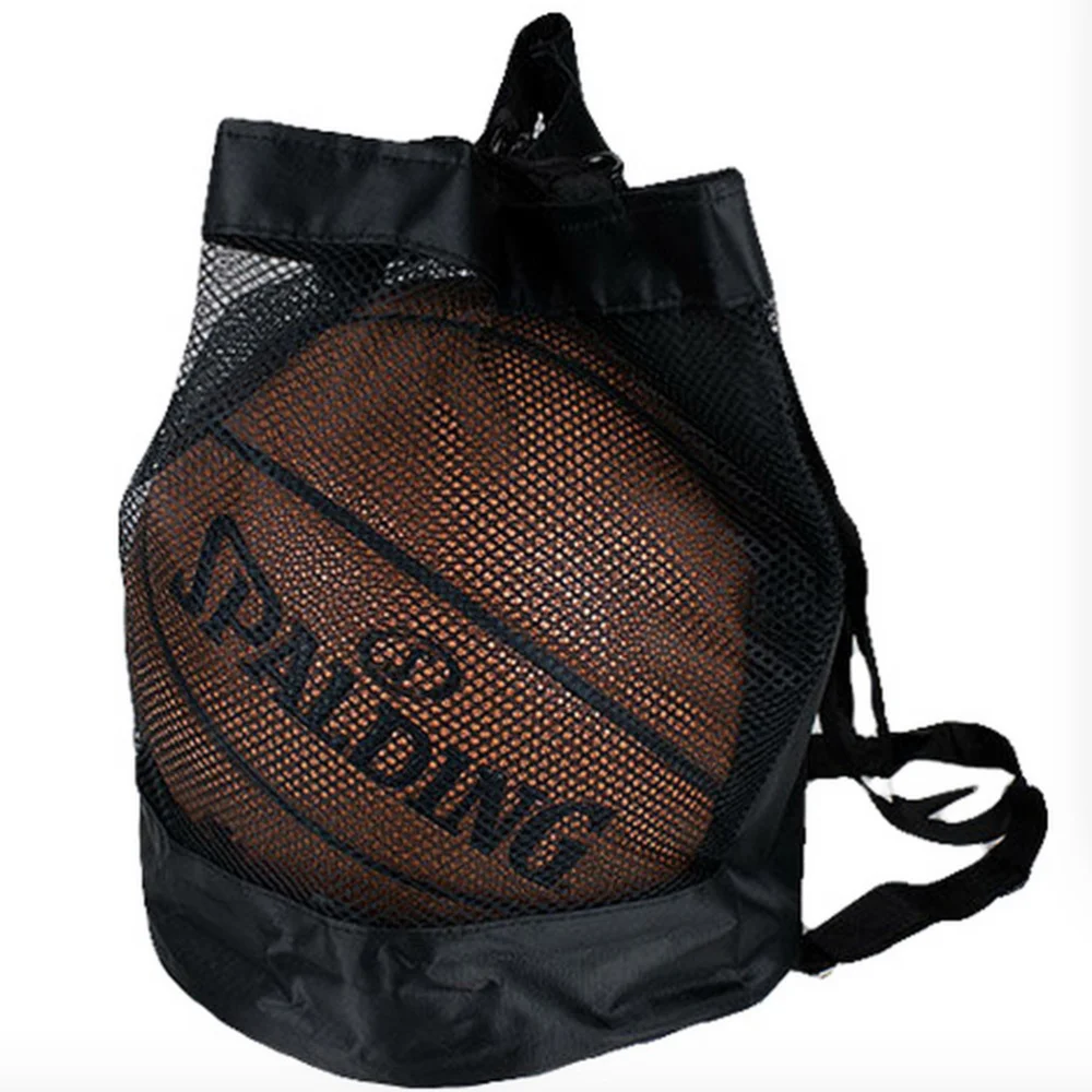 

2 Pcs Sports Bag Shoulder Strap Soccer Basketball Mesh Net Pouch Thicken Drawstring Waterproof Storage Backpack (Blue, Blac
