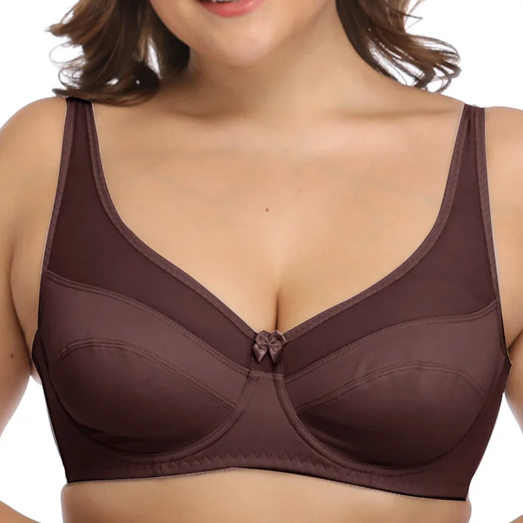 

Women's Seamless Mesh Unlined Underwire Non Padded Full Figure Plus Size Bra 85-105 D E F Cup