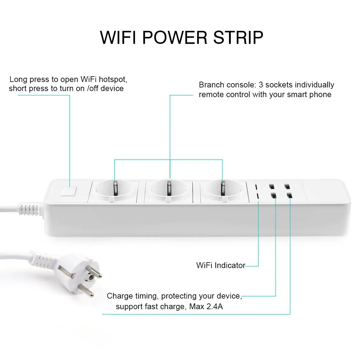 Интеллектуальная беспроводная (Wi Fi) Мощность полосы Стабилизатор напряжения