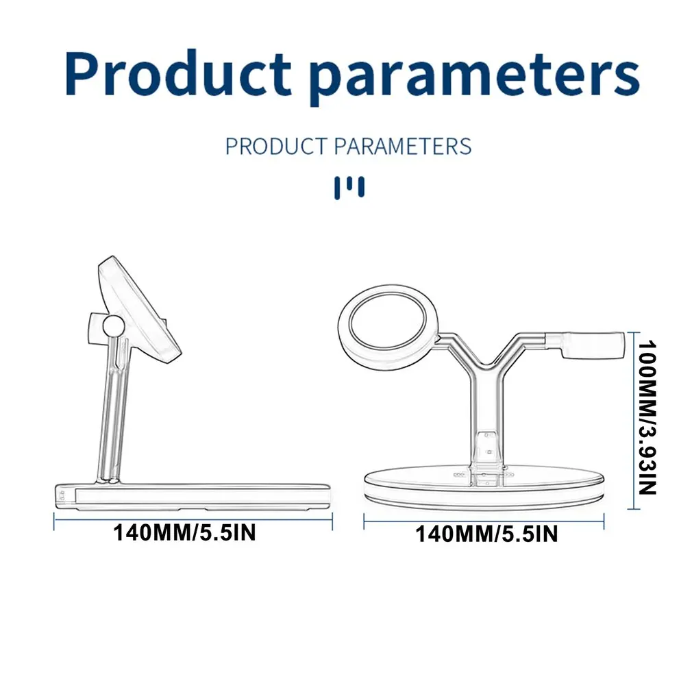 

1 Piece 3 In 1 Magnetic Wireless Charger Stand Fast Charging Dock Station 970 Wireless Charger Stand