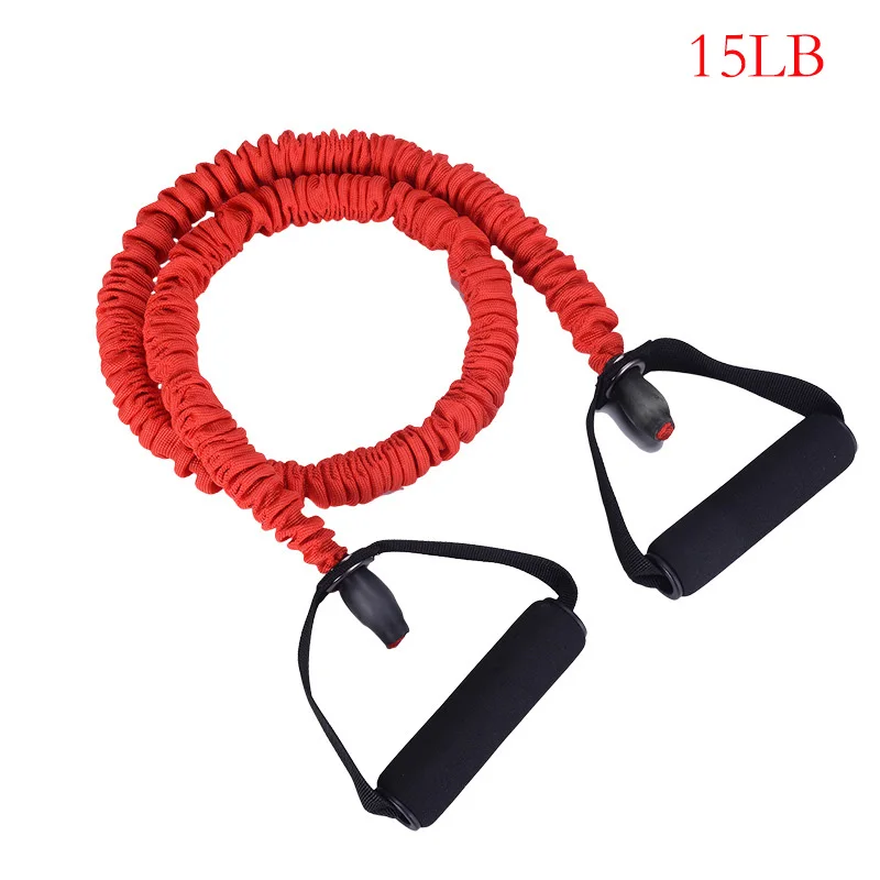 Resistance Bands 1pc Elasticity Tubes Fitness Yoga Equipment Exercise Elastic Handle 5 Colors Material Latex Pull Rope 10LB-30LB |