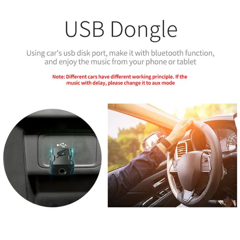 

Bluetooth 5.0 Audio Receiver Mini Wireless Adapter 3.5mm AUX Stereo Bluetooth Transmitter for TV PC Car Retailsale