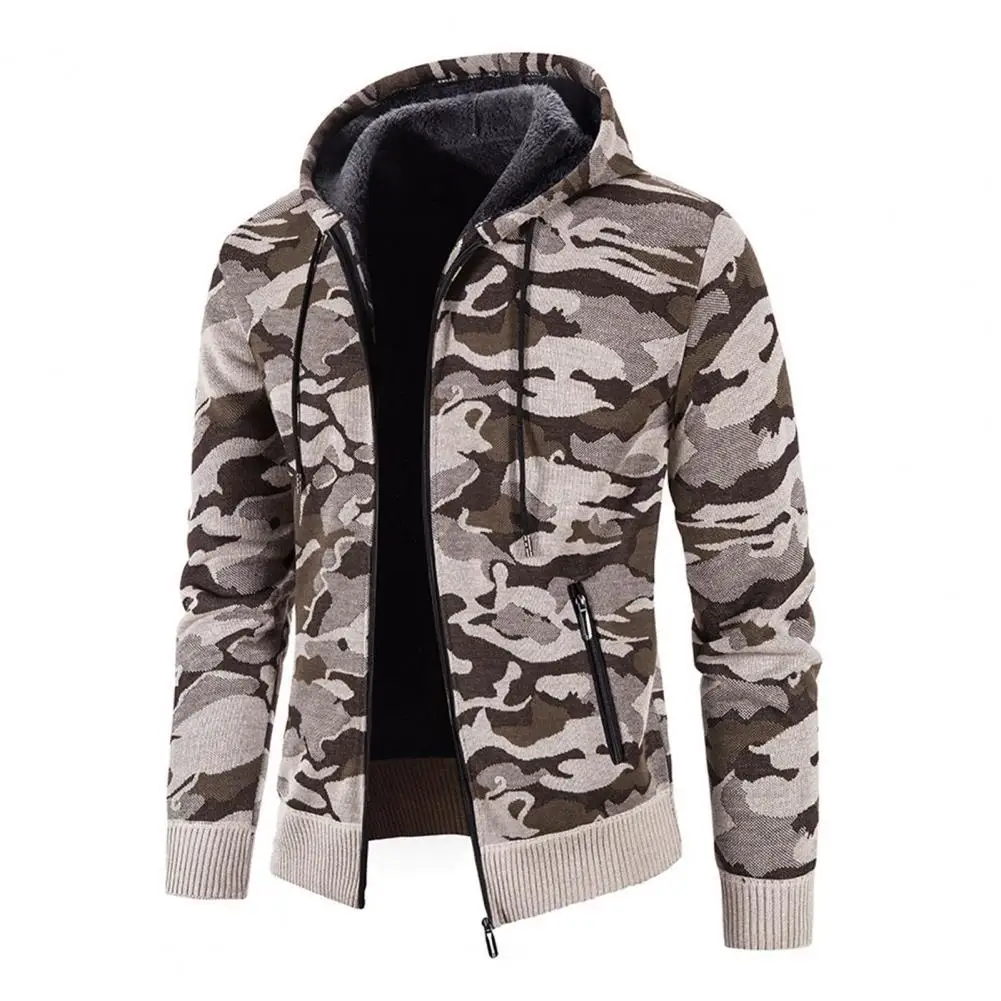 

2021 Hot Sale New Winter/Autumn Men's Jacket Hooded Camouflage Warm Cardigan Zipper Men Jacket for Winter