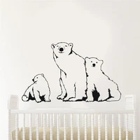 polar bear family wall stickers vinyl home decor for kids room bedroom nursery cartoon animal decals wallpaper removable 3b40