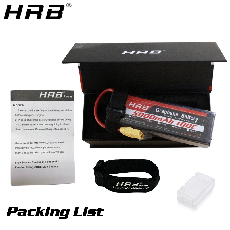 HRB Graphene 3S 11.1V Lipo Battery 5000mah 100C XT90 XT60 Deans EC5 T XT90-S For TRX 4WD Racing Car Airplane Boat Truck RC Parts | Игрушки и