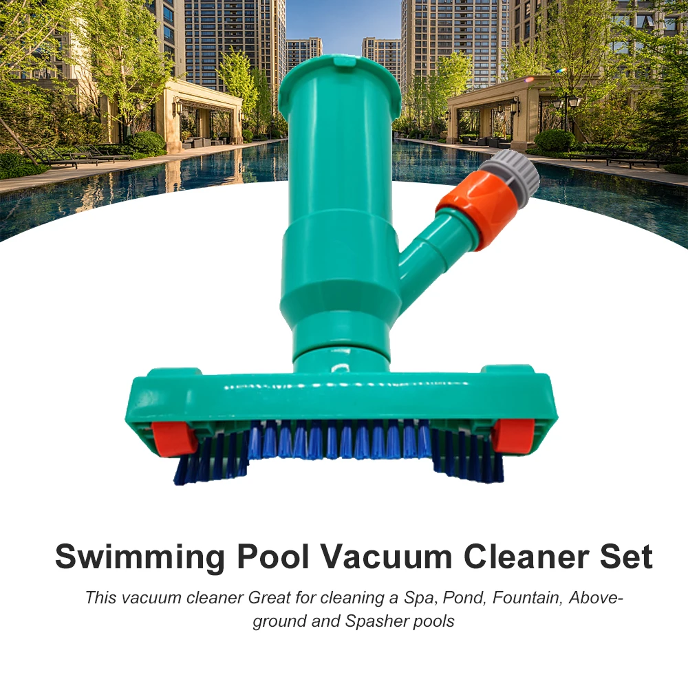 

Pool Maintenance Kit for Above Ground Pools Portable Pool Vacuum Jet Underwater Cleaner Brush withBag 4Ft Detabchaable Pole Pond
