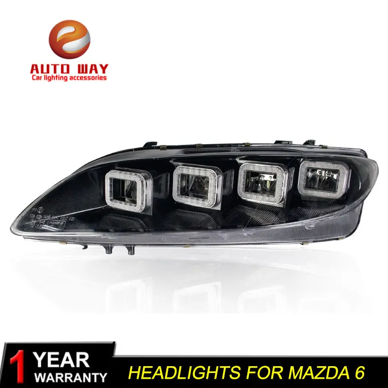 Чехол для автомобильных фар mazda 6 M6 2003 2015 светодиодный фонарь с двойным лучом