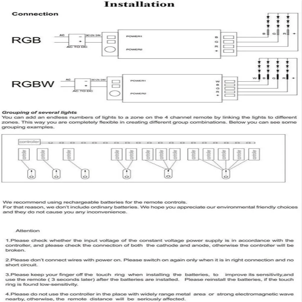 

Mi.light RGBW 12/24 FUT038 + 2,4G 4- FUT096 RGBWW RGBW