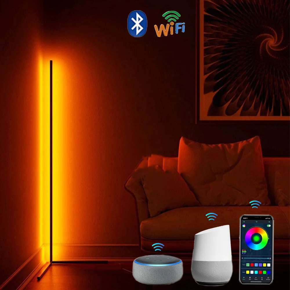 RGB-лампа напольная угловая светодиодная с пультом ДУ | Освещение