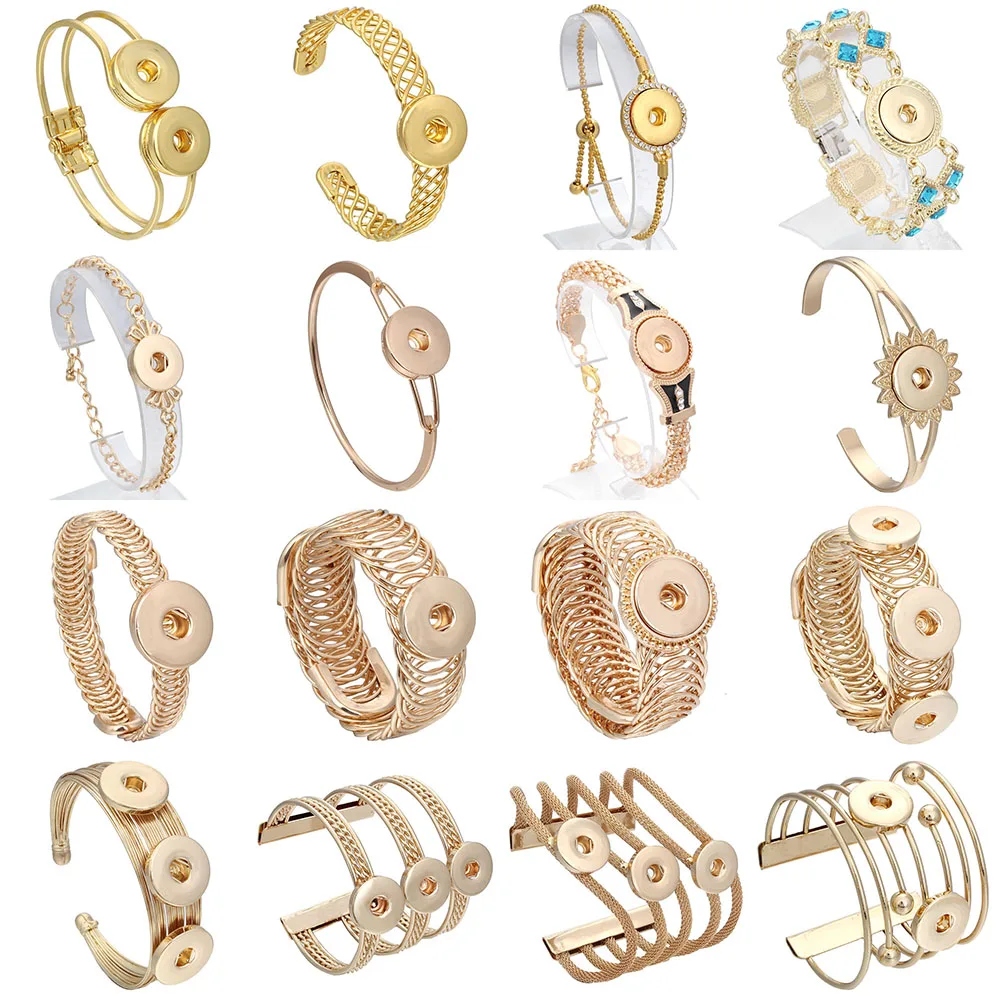 

Браслет на застежке, металлические кнопки, 18 мм, золото кнопки для браслета, 18 мм или 12 мм