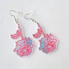 Акриловые серьги 2021, креативные красочные лазерные серьги в форме розы для женщин, длинные висячие серьги неправильной формы с цветком, Модная бижутерия, подарки