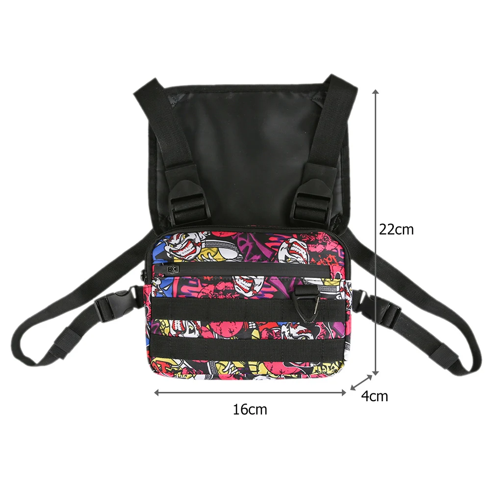 

Multi-function Chest Bags Men Women Oxford Cloth Vest Hip-Hop Street Women Waist PU Leather Female 2020 Belt Pouch