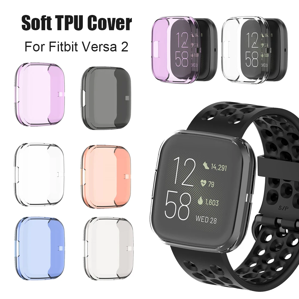Мягкий защитный чехол из ТПУ с поворотом на 360 градусов для Fitbit Versa 2 Band спортивные