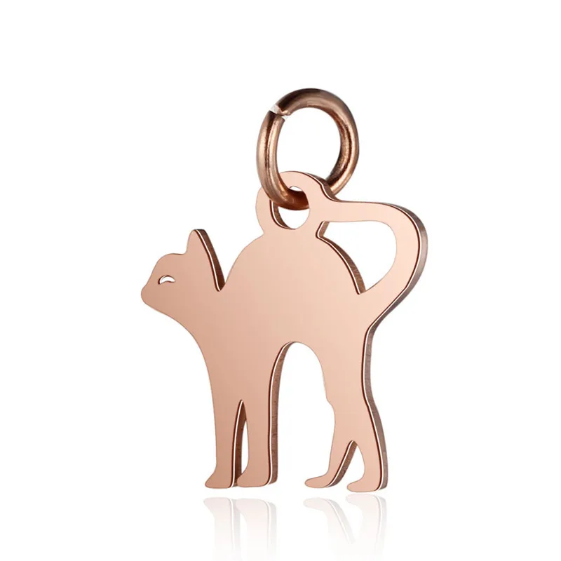 5 шт./лот из нержавеющей стали кошка DIY кулон для изготовления ювелирных изделий