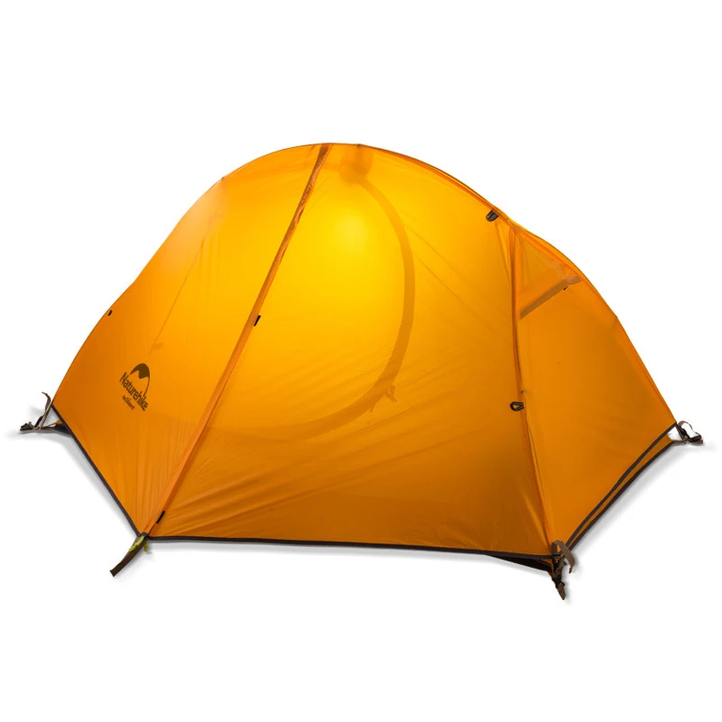 Bestellen 1 Person Doppel Schicht Ultraleicht Zelt 3 Jahreszeiten Im Freien Wasserdichte Zelt Camping 20D Silicon Zelte Sun Shelter