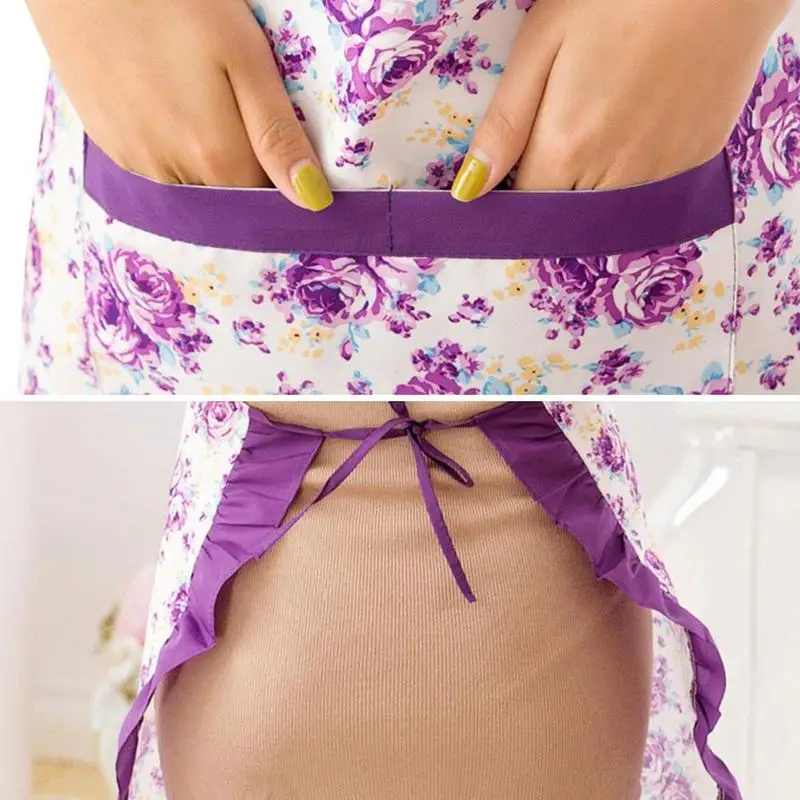 Фартук K2G9 женский с цветочным принтом модный элегантный тонкий практичный