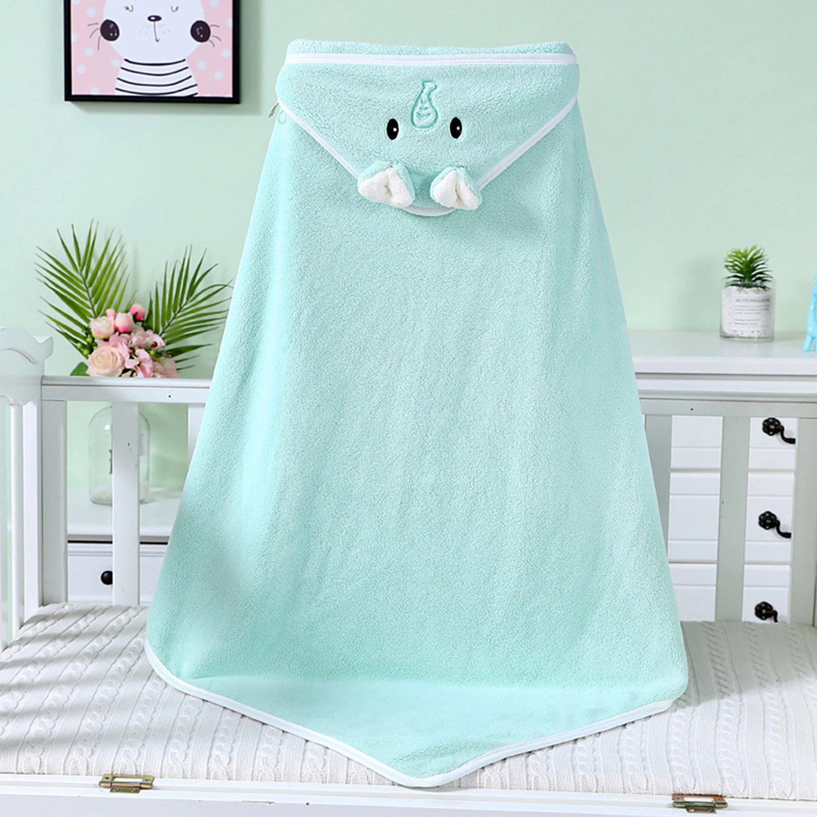 Toalla con capucha de algod&oacute;n org&aacute;nico para beb&eacute;, pa&ntilde;o de ba&ntilde;o Ultra suave y s&uacute;per absorbente para reci&eacute;n nacidos y ni&ntilde;os peque&ntilde;os-2