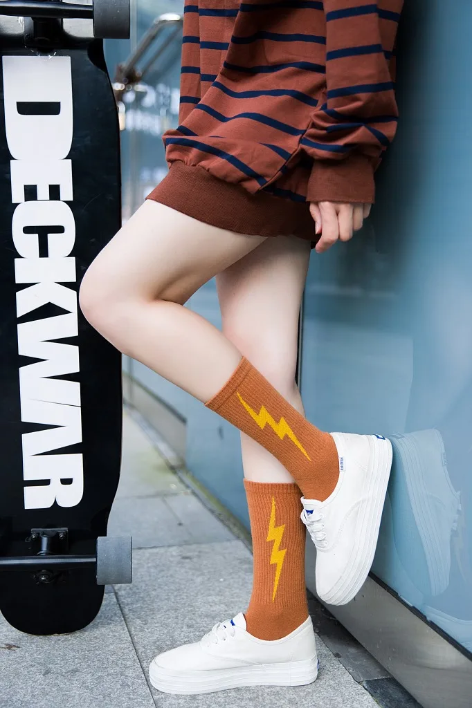 Модные крутые короткие носки с молнией отцовские винтажный скейтборд хлопковые