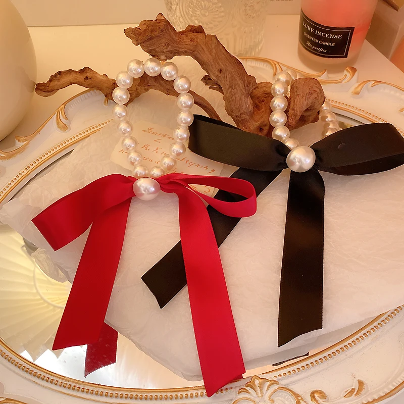 

Simulated Pearl Elastic Hair Bands for Women Girls Hair Accessories Print Bowknot Stripe Fashion Scarf Hairbands Hair Scrunchies