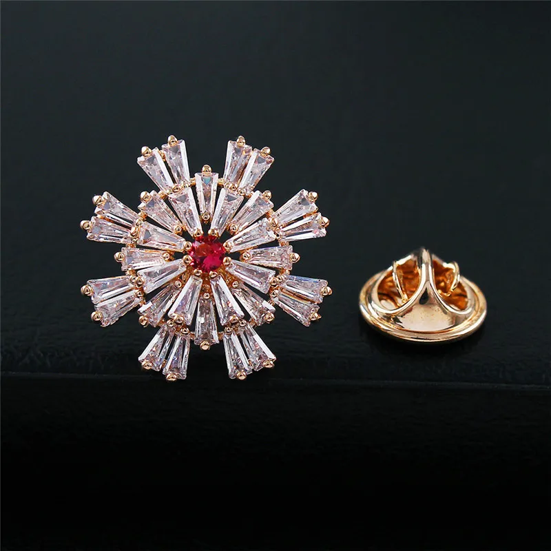Простой Элегантный Хрустальный солнцезащитный цветок броши для мужчин и женщин