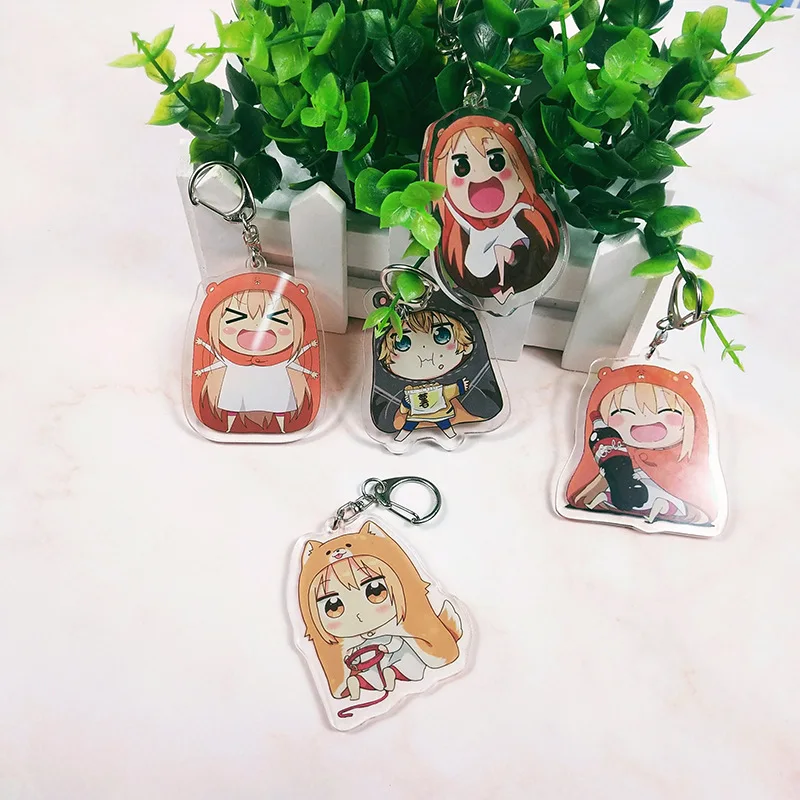 

Anime Himouto! Umaru-chan Small buried Keychains sea old dish Cosplay Acrylic Key Chain Charm Women Kids Girl's Favorite Gift