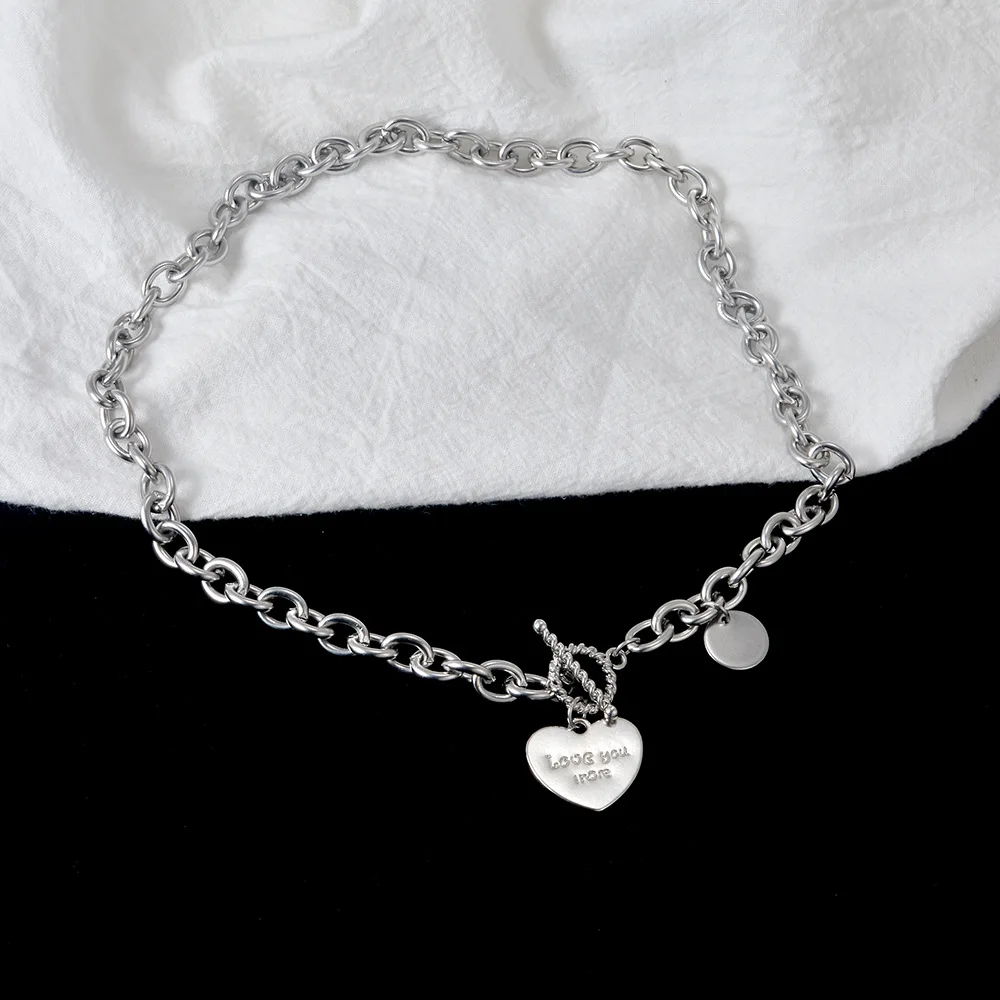 Модное короткое ожерелье love из нержавеющей стали цепочка до ключиц iLOVE