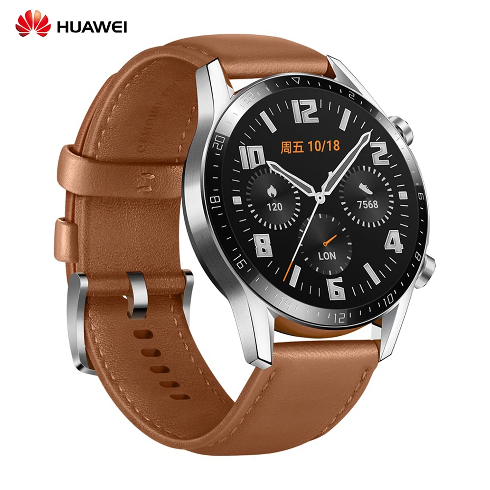 HUAWEI WATCH GT 2 Smartwatch 42 мм 46 мм 5ATM GT2 BT умные часы водонепроницаемые спортивные BT 5,1 gps сердечного ритма кровяное давление для мужчин и женщин