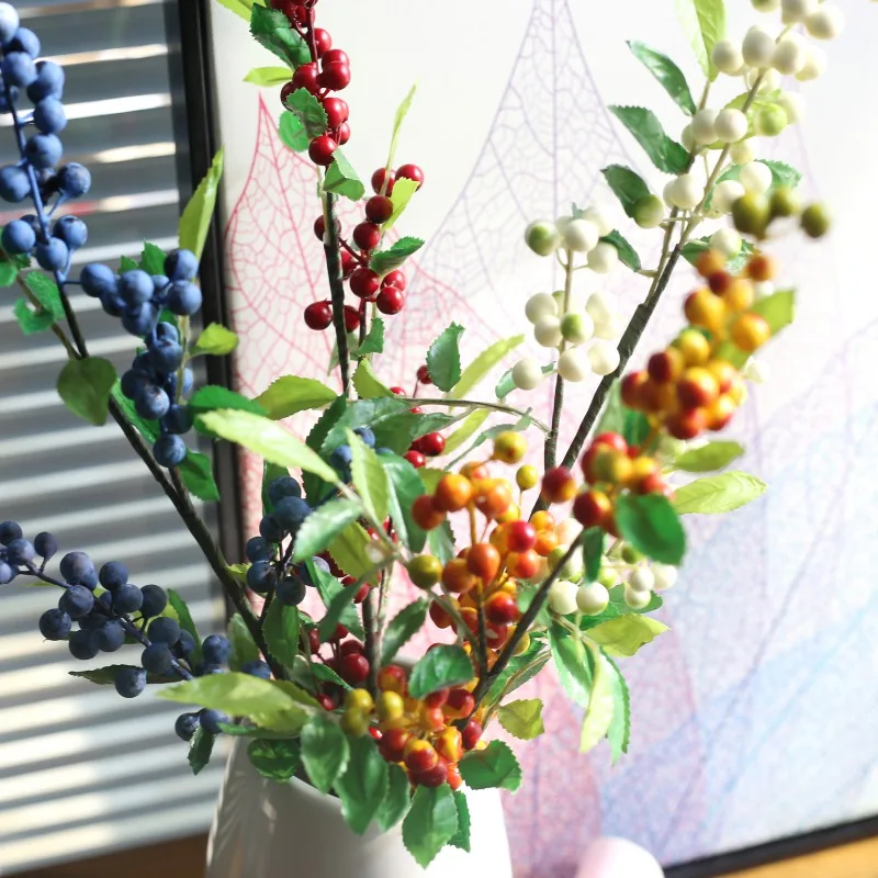 

Artificial Holly Berries Stems Home Decoration Fake Flower Arrangement Accessories Festival Wedding False decorazioni floreali