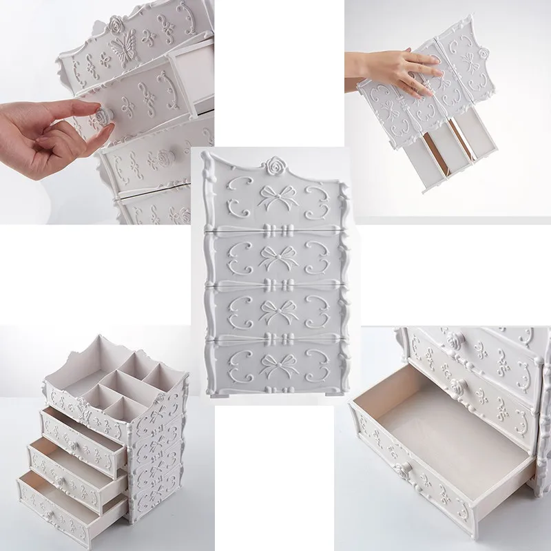 Многоуровневый органайзер для косметики в скандинавском стиле ящик контейнер