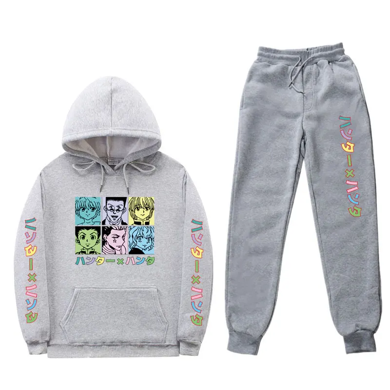 Худи и спортивные штаны Hunter X для мужчин женщин свитшот с японским аниме принтом в