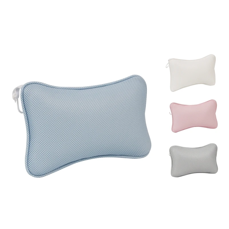 

3D Mesh Spa Bathtub Headrest Pillow with Suction Cups Non-Slip Cushion Bath Tub Spa Pillow for Neck Back Bathroom