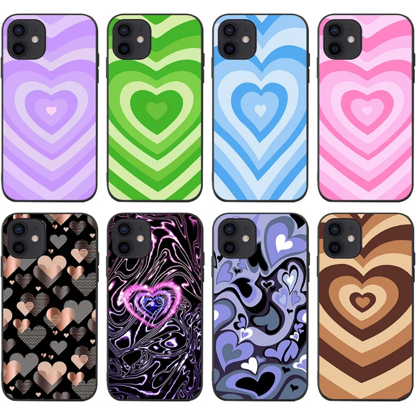 

Luxury Fashion Heart Circle Case For iphone 11 Pro 12 Pro Max 7 8 Plus XR XS Max X 12 Mini SE 2020 Cover Shell. iphone11 case