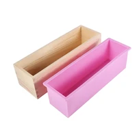 1200g soap loaf mold rectangle silicone liner soap mould wooden box diy manual making tool bake cake bread mold eco friendly