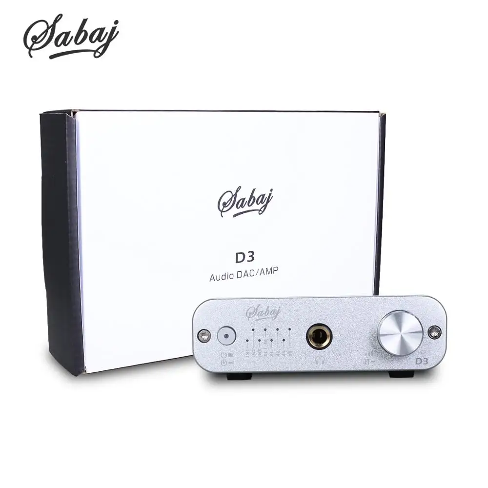 Sabaj D3 аудио DAC усилитель для наушников с оптическим коаксиальным 32 бит/384 кГц USB вход черный серебристый