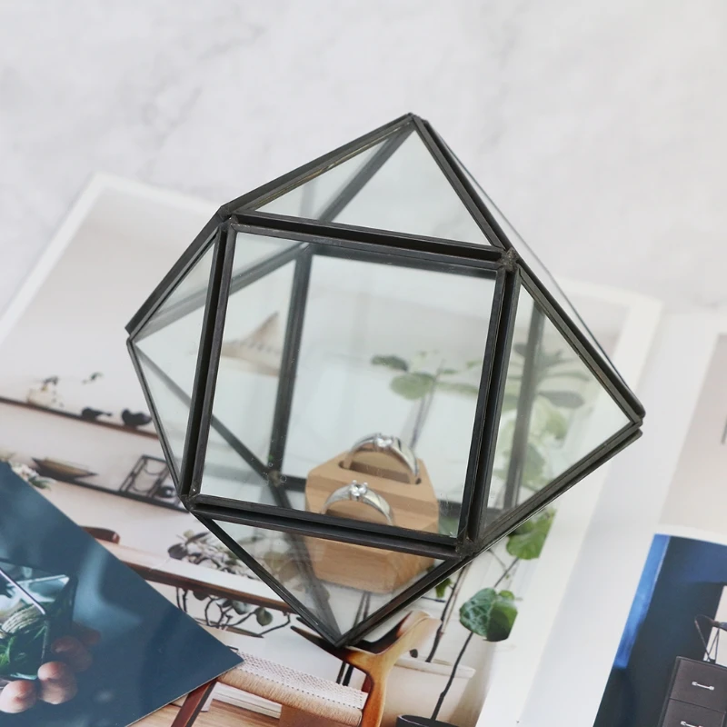 

Стеклянный геометрический Террариум, Настольный Декор для дома, стандартный плантатор в виде пятиугольника для суккулентов, папоротников, ...