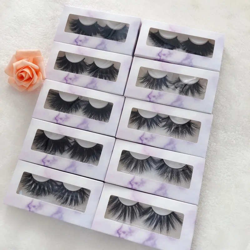 10 пар 25 мм норковые ресницы полная полоса ручной работы Поддельные для