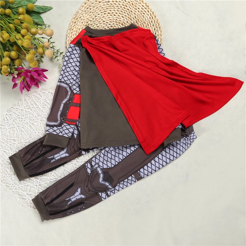 Детские пижамы Marvel Железный человек рубашка и штаны для мальчиков одежда сна