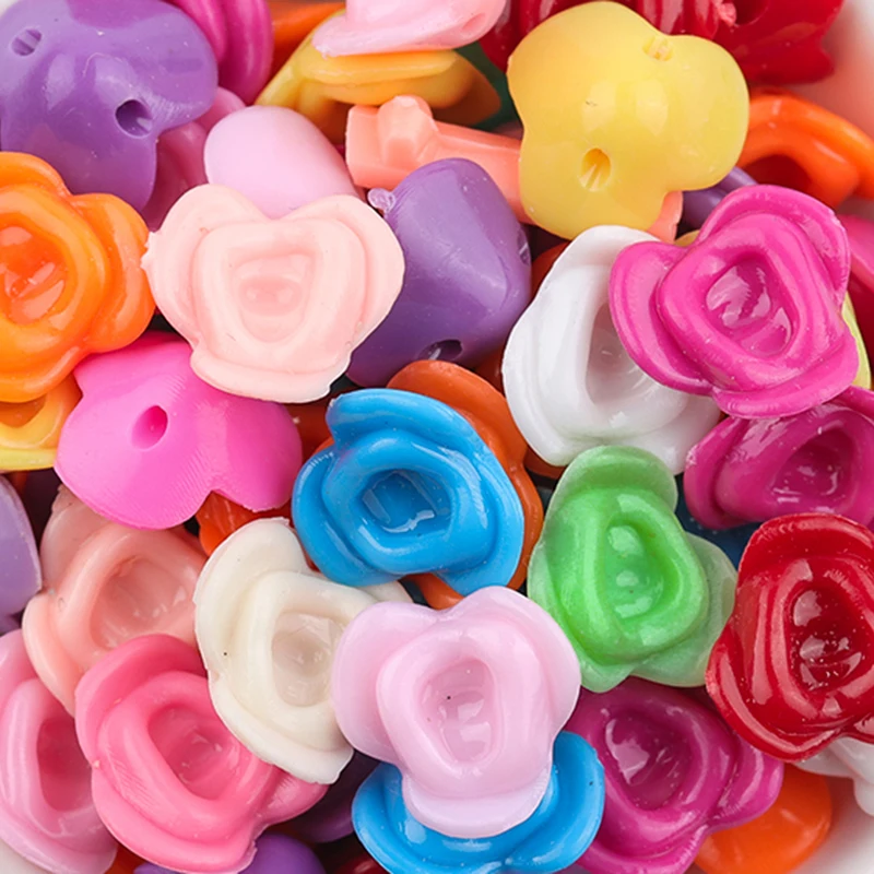 

50pcs/lot Colorful Flower Spacer Beads For Handmade DIY Necklace Bracelet Jewelry Making Supplies Loose Beads Wholesale