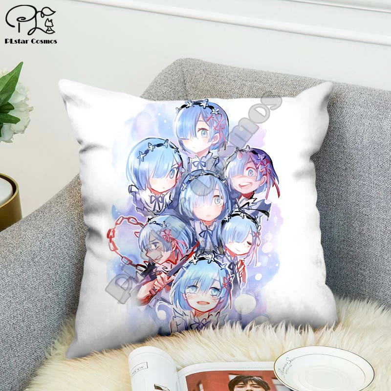 Сексуальный чехол с аниме девушкой Re Zero Rem манга Подушка Чехол из полиэстера