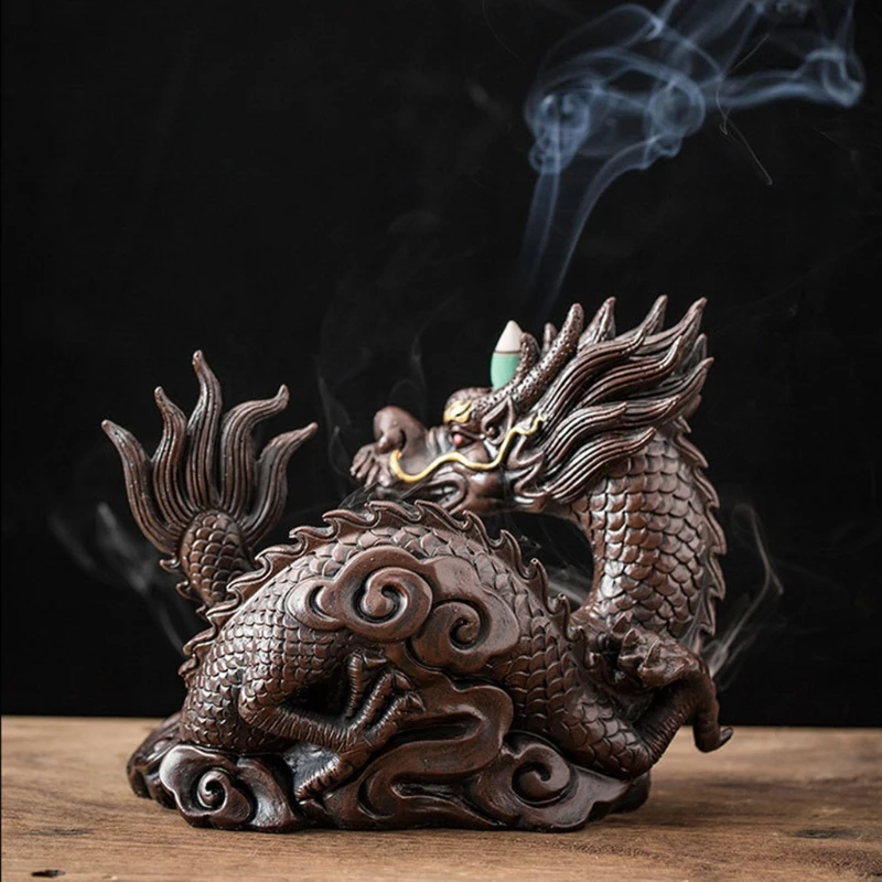 

Waterfall Dragon Backflow Incense Burner Censer Holder Home Aromatherapy Decor