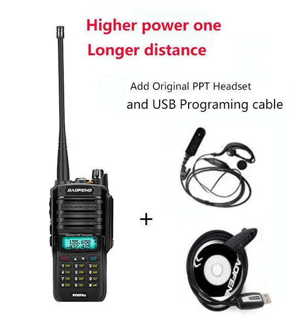 headset cable Обновление uv9r Baofeng UV-9R plus 50 км портативная рация 10 Вт 4800 мАч двухстороннее радио vhf uhf ham Радио большой диапазон CB радиостанция - Цвет: headset cable