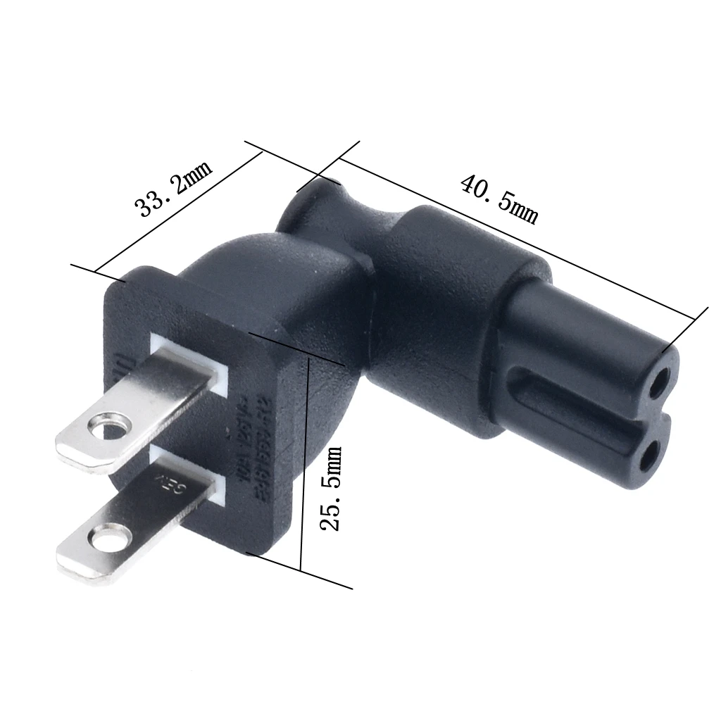 США 2 зубец правый угол AC адаптер питания IEC C7 розетка к NEMA 1-15P | Обустройство дома