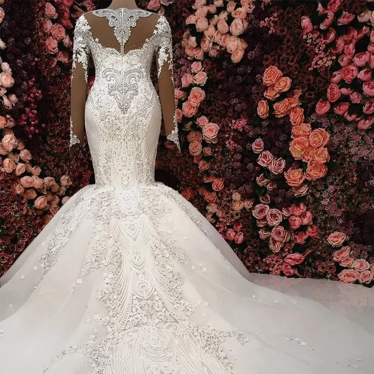 Лидер продаж Роскошные свадебные платья Кружевные Vestido De Noiva Mariage Платья | Свадьбы