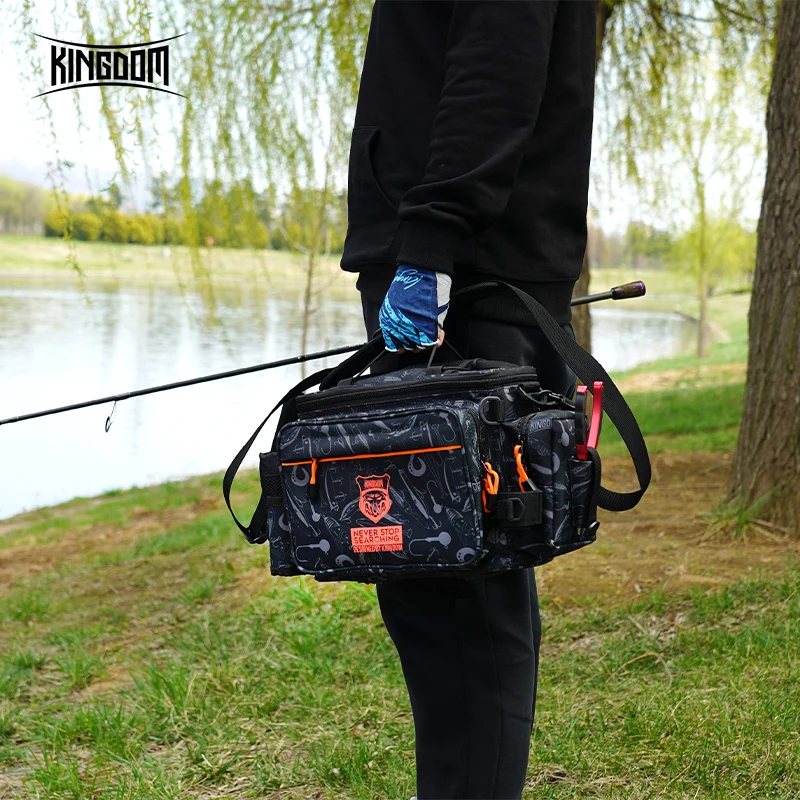 Kingdom Waterproof Multifunctional Fishing Bags 44*21*22cm 1000D Nylon Cloth Lure Box Tackle Backpack Outdoor Sport Shoulder Bag | Спорт и