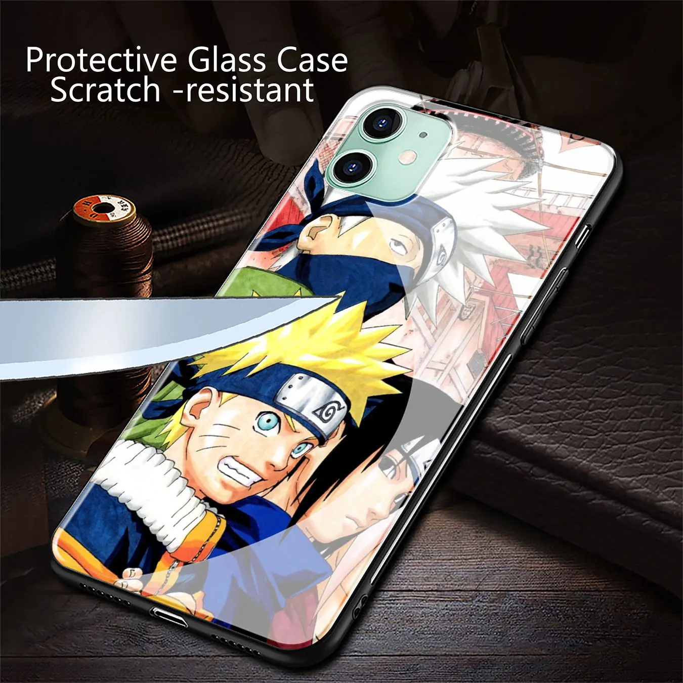 Наруто Против Саске чехол из закаленного стекла для телефона iPhone 11 Pro XR X XS Max 6 6S 7 8