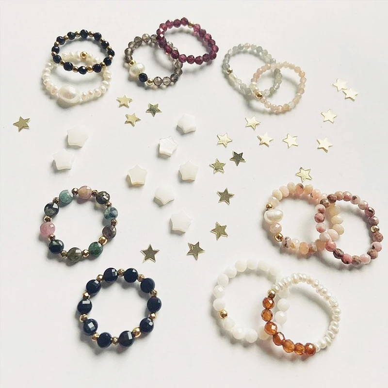 Женские кольца ручной работы из натурального камня регулируемые обручальные с