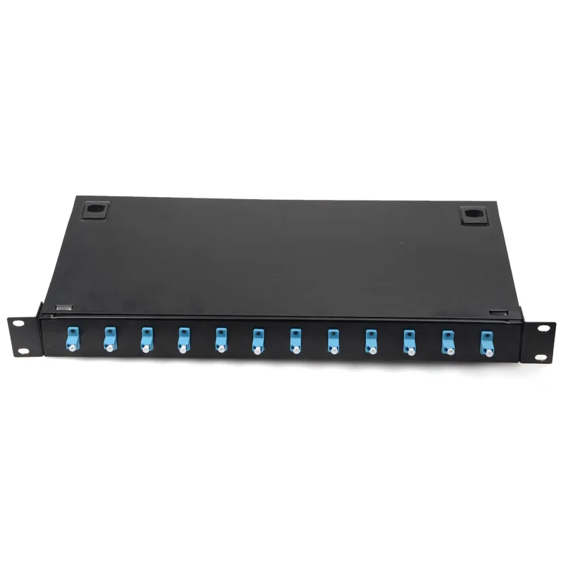 12 port LC UPC SM 24 порта волоконно-оптическая Соединительная панель SC FC LC Pigtail ODF 1U оптико-волоконная Клеммная коробка Оптическое волокно распределительная рама с фабрики - Цвет: 12 port LC UPC SM