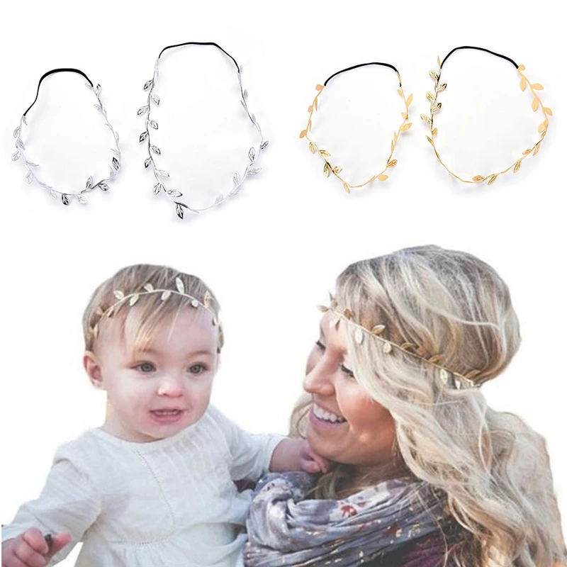 Мода 2 шт золото серебро обруч с листьями корейские летние аксессуары для волос