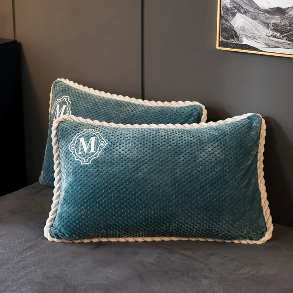 

2 Pieces Flannel Sleep Pillowcase 48*74 Cm(19*29 In) Pillow Cover Soft Top Quality Pillow Case